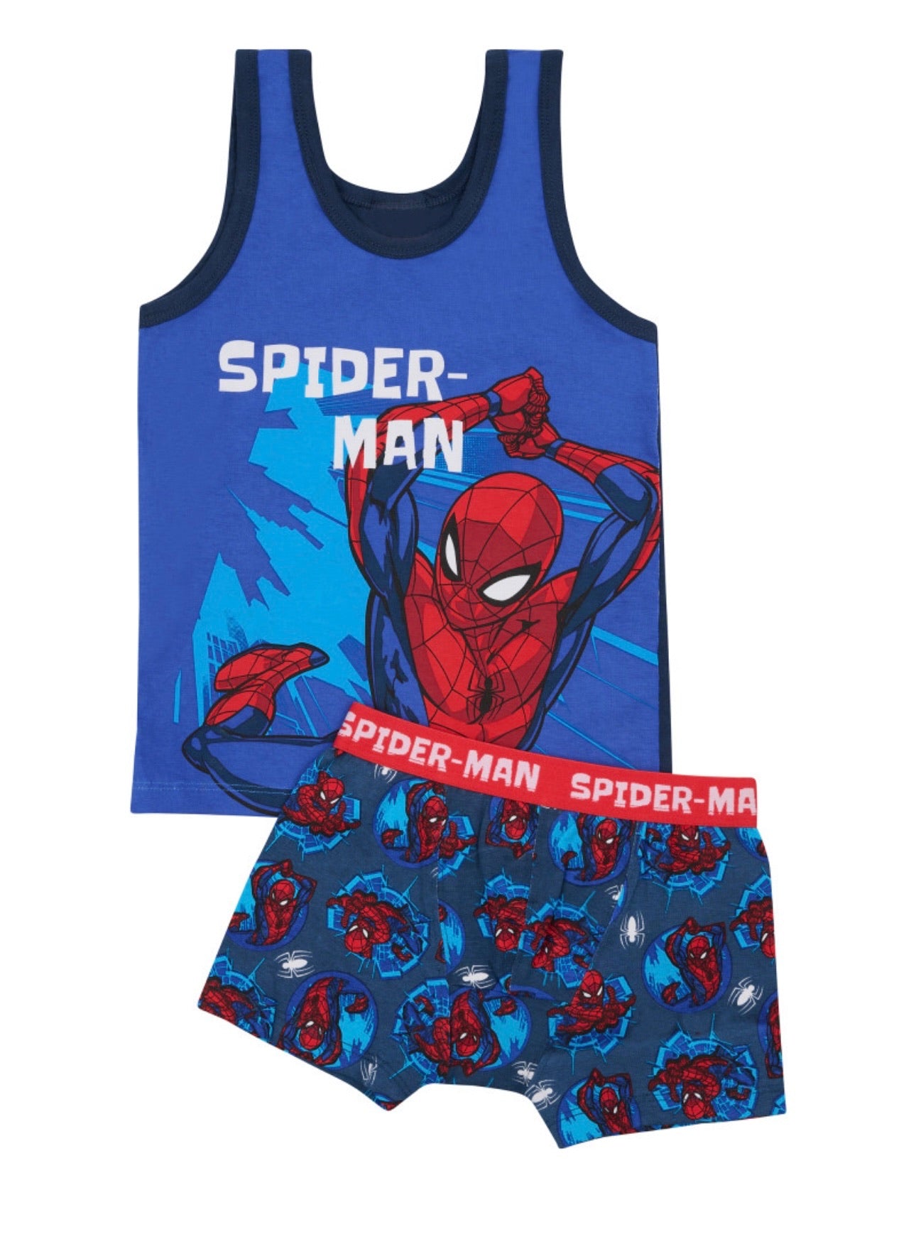 Boys Spiderman Singlet and Trunk Set